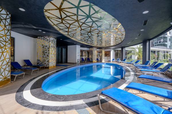 Mahmutlar Sirenity Residence sitesinde kiralık 1+1 eşyalı daire, Alanya