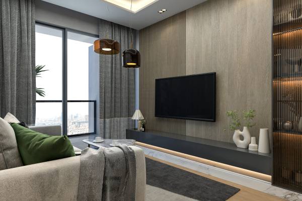 Havuz Manzaralı Otel Konseptli 1+0 Stüdyo Daire