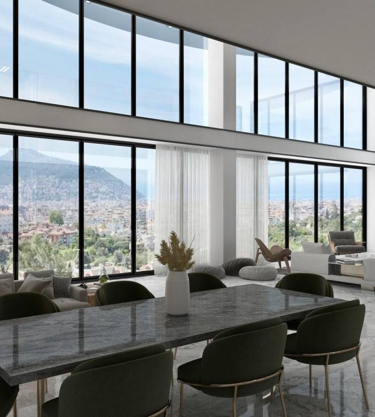 Alanya Tepe Mahallesi'nde Deniz, Kale ve Şehir Manzaralı Müstakil Villa