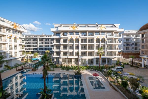 Alanya, Oba Voyage Deluxe Sitesinde Satılık 1+1 Yatırımlık Daire