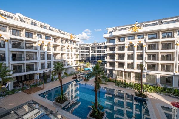 Alanya, Oba Voyage Deluxe Sitesinde Satılık 1+1 Yatırımlık Daire